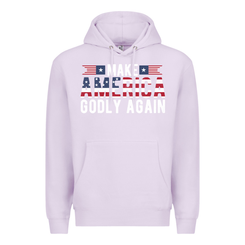 Make America Godly Again American Flag Letters Christian Quote Premium Hoodie by linhVisuals | Teevron