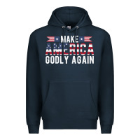 Navy make america godly again american flag letters christian quote Premium Hoodie - linhVisuals
