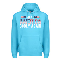 Ocean Blue make america godly again american flag letters christian quote Premium Hoodie - linhVisuals
