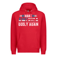 Red make america godly again american flag letters christian quote Premium Hoodie - linhVisuals