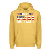 Antique Gold make america godly again american flag letters christian quote Premium Hoodie - linhVisuals