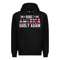 Black make america godly again american flag letters christian quote Premium Hoodie - linhVisuals