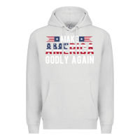 Dove Grey make america godly again american flag letters christian quote Premium Hoodie - linhVisuals