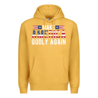 Mustard make america godly again american flag letters christian quote Premium Hoodie - linhVisuals