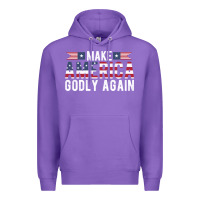 Purple make america godly again american flag letters christian quote Premium Hoodie - linhVisuals