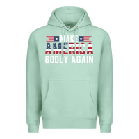 Seafoam make america godly again american flag letters christian quote Premium Hoodie - linhVisuals