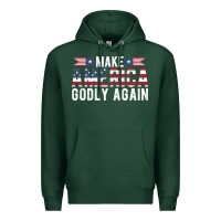 Sports Green make america godly again american flag letters christian quote Premium Hoodie - linhVisuals