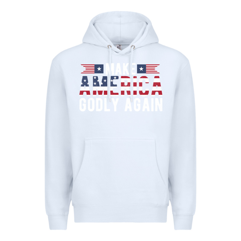Make America Godly Again American Flag Letters Christian Quote Premium Hoodie by linhVisuals | Teevron