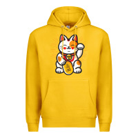 Lemon maneki neko lucky cat money feline japanese good luck charm kitten gif Premium Hoodie - linhVisuals