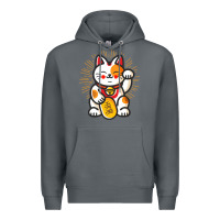 Rock maneki neko lucky cat money feline japanese good luck charm kitten gif Premium Hoodie - linhVisuals