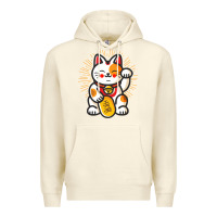 Sandshell maneki neko lucky cat money feline japanese good luck charm kitten gif Premium Hoodie - linhVisuals