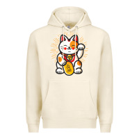 Tofu maneki neko lucky cat money feline japanese good luck charm kitten gif Premium Hoodie - linhVisuals