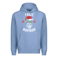 Colony Blue mexican christmas sugar skull feliz navidad spanish speaking xmas gift Premium Hoodie - linhVisuals