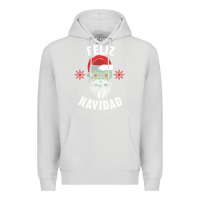 Dove Grey mexican christmas sugar skull feliz navidad spanish speaking xmas gift Premium Hoodie - linhVisuals