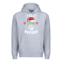 Heather Grey mexican christmas sugar skull feliz navidad spanish speaking xmas gift Premium Hoodie - linhVisuals
