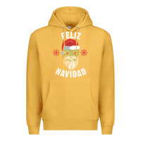 Mustard mexican christmas sugar skull feliz navidad spanish speaking xmas gift Premium Hoodie - linhVisuals