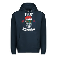 Navy mexican christmas sugar skull feliz navidad spanish speaking xmas gift Premium Hoodie - linhVisuals