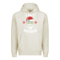 Oatmeal Heather mexican christmas sugar skull feliz navidad spanish speaking xmas gift Premium Hoodie - linhVisuals