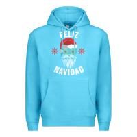 Ocean Blue mexican christmas sugar skull feliz navidad spanish speaking xmas gift Premium Hoodie - linhVisuals