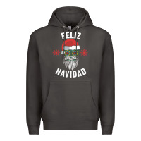 Smoke mexican christmas sugar skull feliz navidad spanish speaking xmas gift Premium Hoodie - linhVisuals