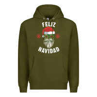 Army Green mexican christmas sugar skull feliz navidad spanish speaking xmas gift Premium Hoodie - linhVisuals
