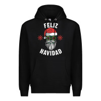 Black mexican christmas sugar skull feliz navidad spanish speaking xmas gift Premium Hoodie - linhVisuals