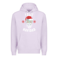 Lilac mexican christmas sugar skull feliz navidad spanish speaking xmas gift Premium Hoodie - linhVisuals