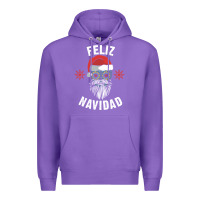Purple mexican christmas sugar skull feliz navidad spanish speaking xmas gift Premium Hoodie - linhVisuals