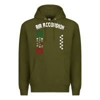 Army Green mexican flag air accordion music instrument lover gift Premium Hoodie - linhVisuals