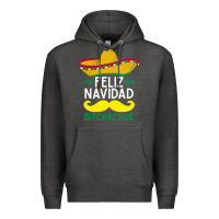 Charcoal Heather mexicans say feliz navidad bitchahos funny merry christmas sombrero Premium Hoodie - linhVisuals