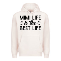 Pale Pink mimi life is the best life blessed grandma mom cute gift Premium Hoodie - linhVisuals