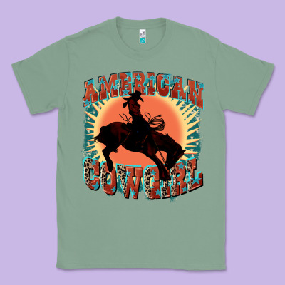 American Cowgirl 4th Of July Classic Tee Designed By Fadigitalartstudio