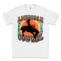 White American cowgirl 4th of july Classic Tee - FaDigitalArtStudio
