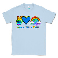 Dusty Blue Peace Love Pride Classic Tee - Jasminsmagicworld