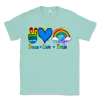 Seafoam Peace Love Pride Classic Tee - Jasminsmagicworld