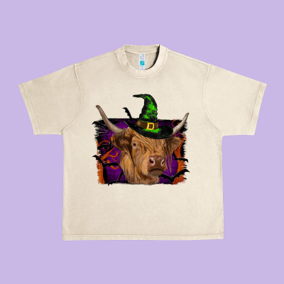 Highland Cow Halloween Urban Heavy Tee Designed By Ranaportraitstore