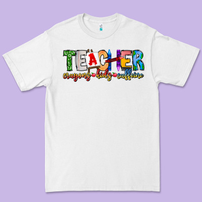 Teacher Cryons Kids Caffeine Premium Tee Designed By Cowhidedigitalart