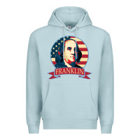 Blue Mist benjamin franklin Premium Hoodie - linhVisuals