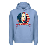 Colony Blue benjamin franklin Premium Hoodie - linhVisuals