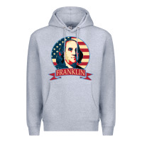 Heather Grey benjamin franklin Premium Hoodie - linhVisuals