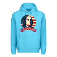 Ocean Blue benjamin franklin Premium Hoodie - linhVisuals