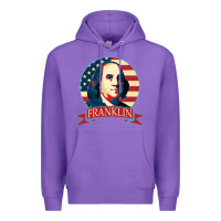 Purple benjamin franklin Premium Hoodie - linhVisuals