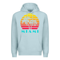 Blue Mist miami 80s sunset Premium Hoodie - linhVisuals