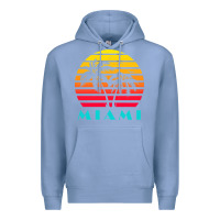 Colony Blue miami 80s sunset Premium Hoodie - linhVisuals