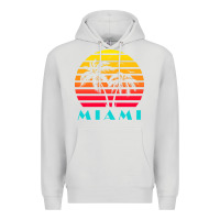 Dove Grey miami 80s sunset Premium Hoodie - linhVisuals