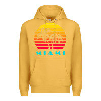 Mustard miami 80s sunset Premium Hoodie - linhVisuals