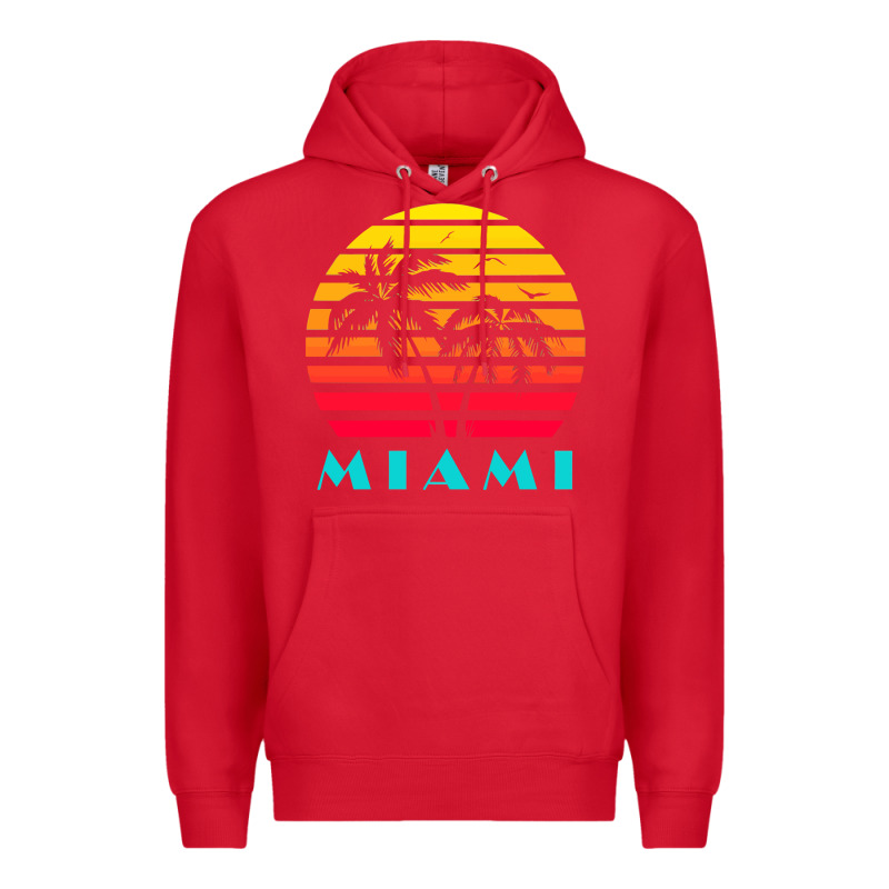 Miami 80s Sunset Premium Hoodie by linhVisuals | Teevron