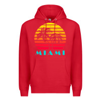 Red miami 80s sunset Premium Hoodie - linhVisuals