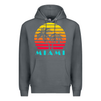 Rock miami 80s sunset Premium Hoodie - linhVisuals