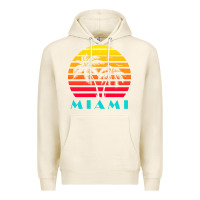 Tofu miami 80s sunset Premium Hoodie - linhVisuals